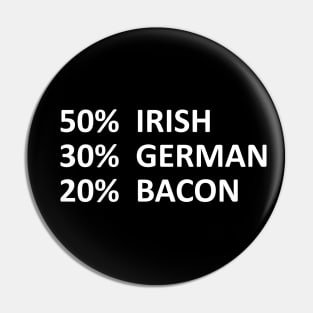 20% Bacon - Funny - White Lettering Pin