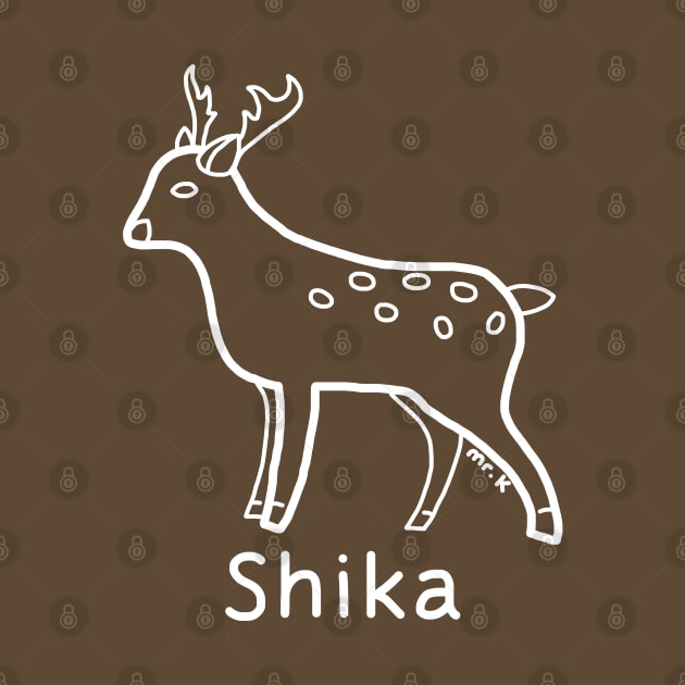 Shika (Deer) Japanese design in white by MrK Shirts