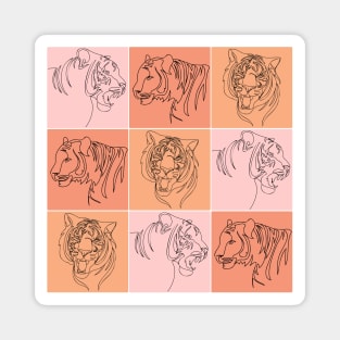 Tiger line art Magnet