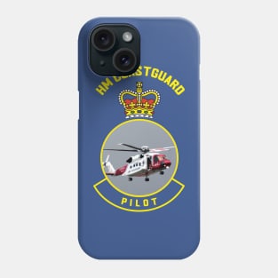 Pilot - HM Coastguard rescue Sikorsky S-92 helicopter based on coastguard insignia Phone Case