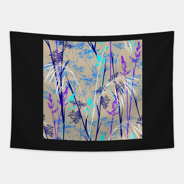 in the wild meadow - blue Tapestry by kobyakov