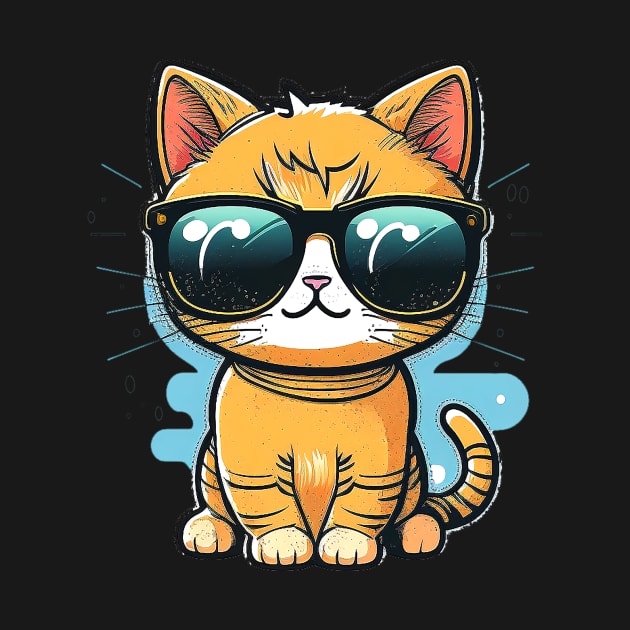 Cute Cat wearing sunglasses by ramith-concept