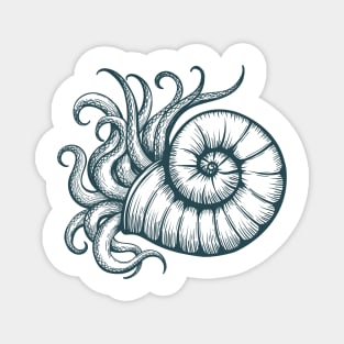 Sea Shell with Mollusc Tentacles Magnet