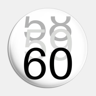 60th birthday typographical, simple Pin