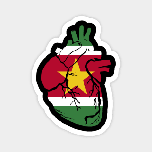 Suriname Flag, Anatomical Heart Design Magnet