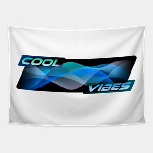 Cool Vibes Moiré Waves Tapestry