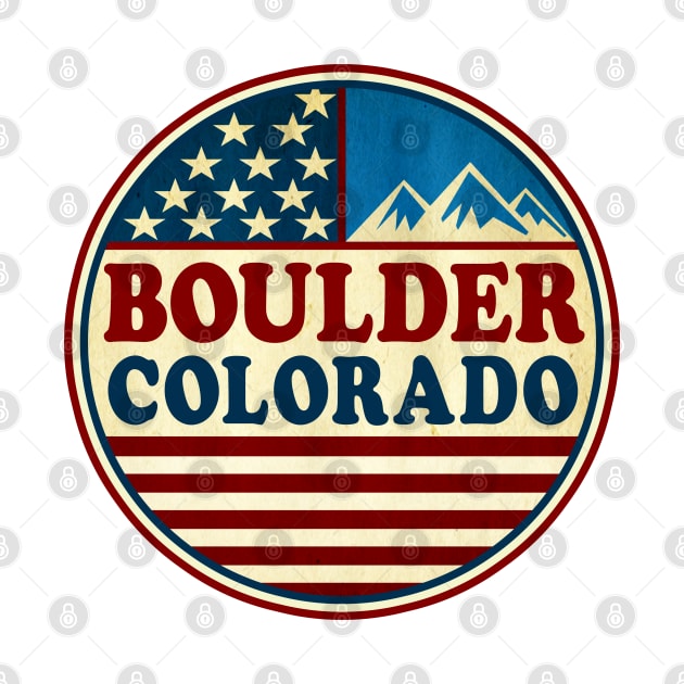 Boulder Colorado Mountains Red White And Blue by TravelTime