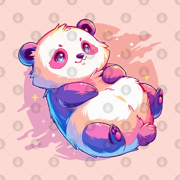 Happy panda with vivid colors by etherElric