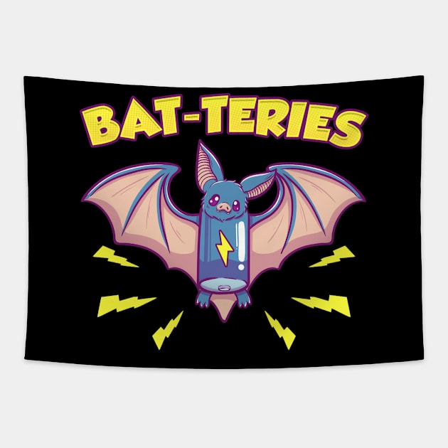 Funny Bat pun- Battery day Tapestry by savariya