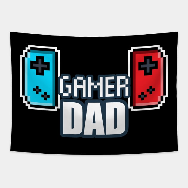 Gamer Dad - 8-bit Retro Pixel Classic Nostalgia Video Games Tapestry by MaystarUniverse