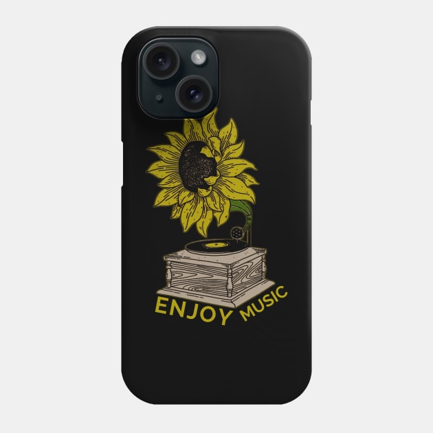 Music sunflower Phone Case by RELAXSHOPART