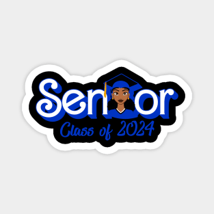 Senior Class of 2024 Funny Seniors 2024 Black Africa Gift For Women Mother day Magnet