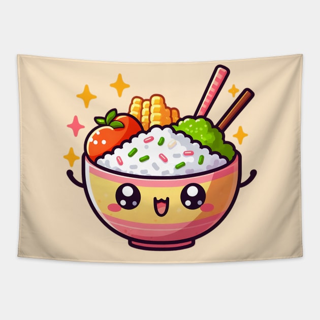 Kawaii Rice Bowl Cutie Tapestry by PhotoSphere