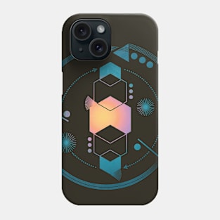 Galaxy geometric Planet blue abstract Phone Case