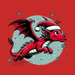 Flying Dragon in a Santa Hat T-Shirt