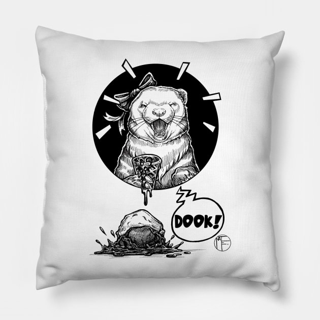 Ferret Ice Cream Cone - Dook! Pillow by Nat Ewert Art