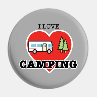 I Love Camping - Heart and Motorhome - Class A Pin