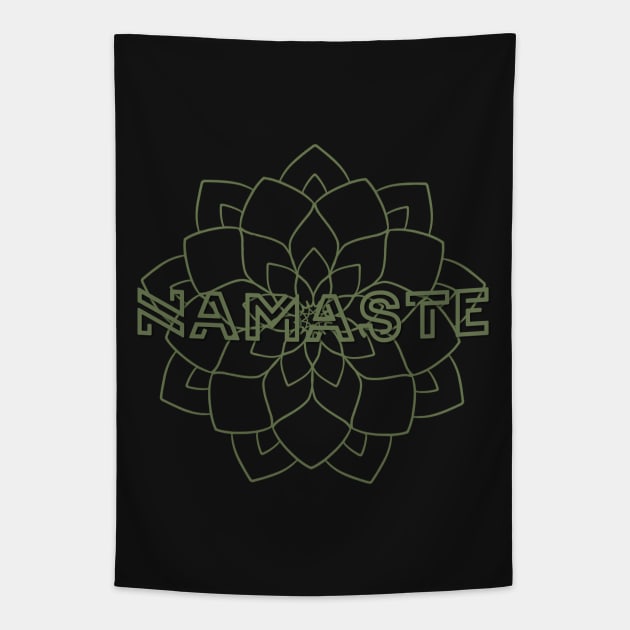 NAMASTE and LOTUS FLOWER Tapestry by Off the Page