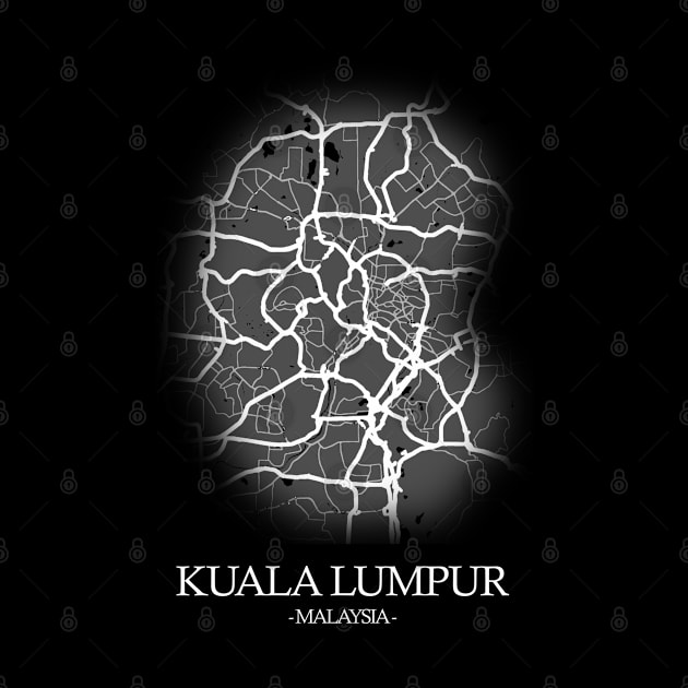 Kuala Lumpur City Map - Malaysia Cartography White by SPAZE