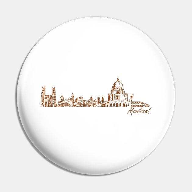 Montreal hand drawn skyline Pin by SerenityByAlex