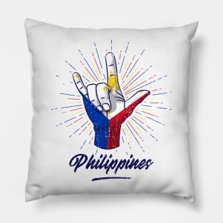 I Love You Philippines Hand Gesture Cute Gift Women Men Pillow