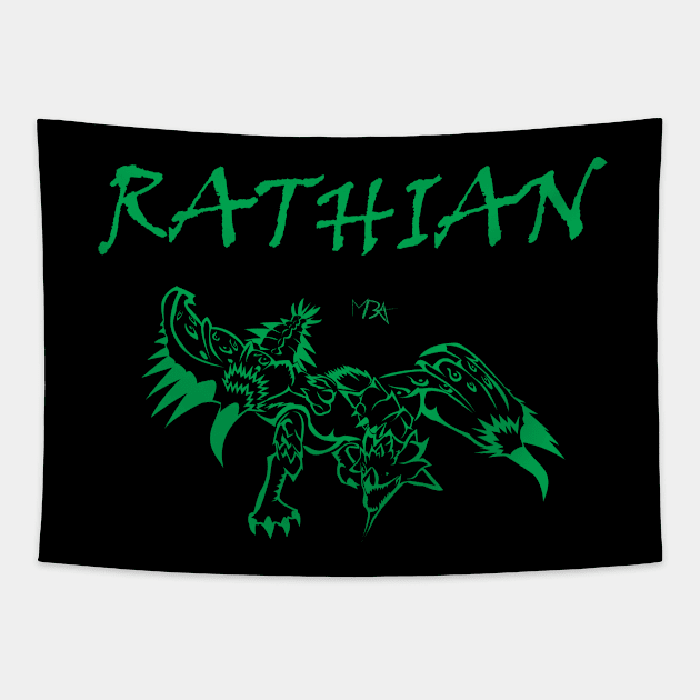 Green Rathian Stile Tapestry by Milekor