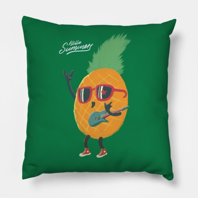 Pineapple Rock Star Pillow by Chewbarber