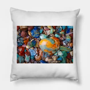 Ocean Jasper Stone Heart Pillow