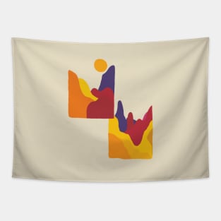 Color block mountain Tapestry