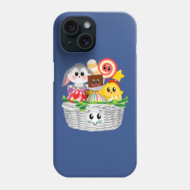 Easter Kids Easter Basket Easter Kawaii Phone Case by Jake, Chloe & Nate Co.