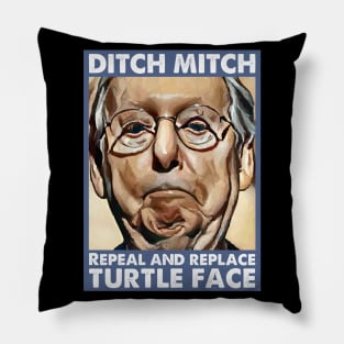 Ditch Moscow Mitch McConnell Repeal And Replace Turtle Face Pillow