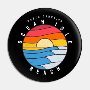 Ocean Isle Beach, NC Stained Glass Sunrise Summertime Pin