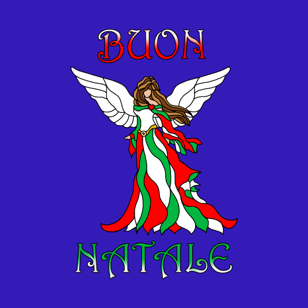 Buon Natale Stained Glass Italian Christmas Angel by Art by Deborah Camp