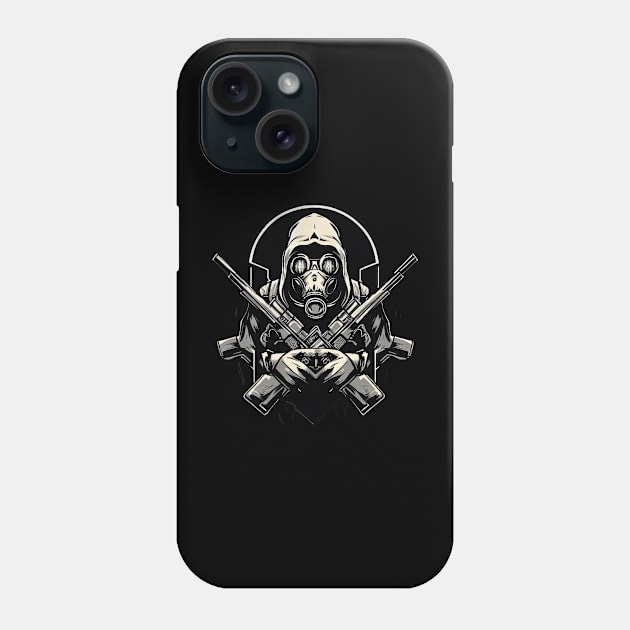 Stalker with gas mask | Postapo Phone Case by Viking shop