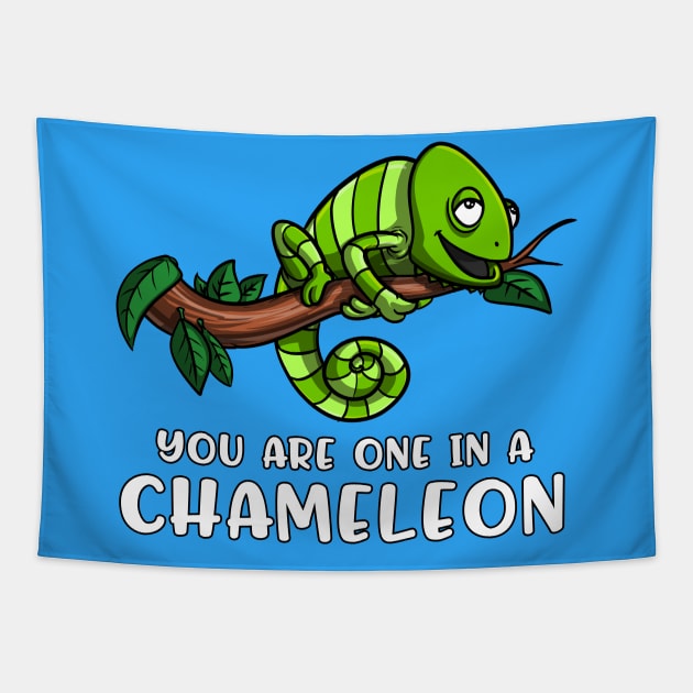 You Are One In A Chameleon Funny Lizard Tapestry by underheaven