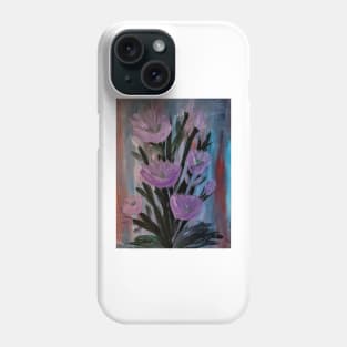 Some abstract purple lillys flowers grow wild Phone Case