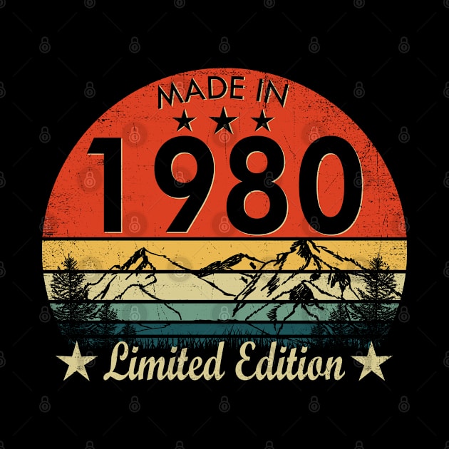 Made in 1980 Limited Edition Vintage Birthday Gift by Tuyetle