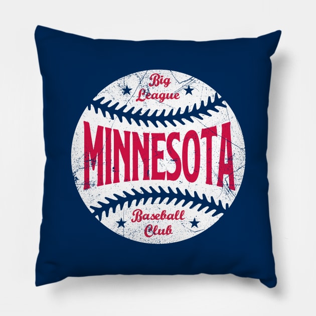 Minnesota Retro Big League Baseball - Navy Pillow by KFig21