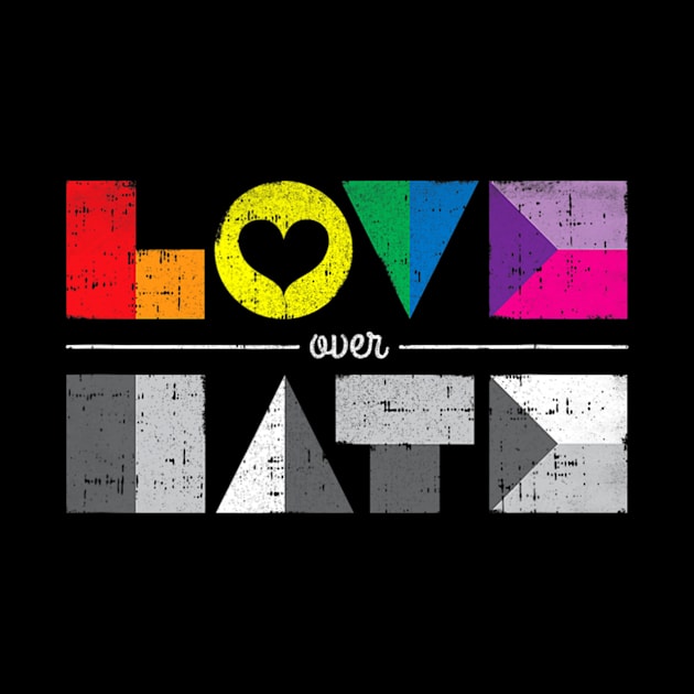 Love Over Hate Lgbt Geometric Rainbow Equality by hony.white