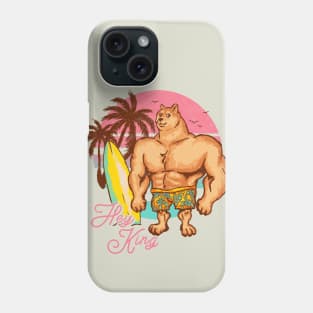 Swole Doge Chilling on the Beach | Hey King | Pink Phone Case