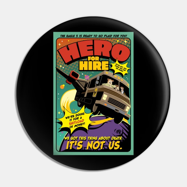 Hero for Hire Pin by CuddleswithCatsArt