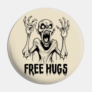 Free hugs Zombie Pin