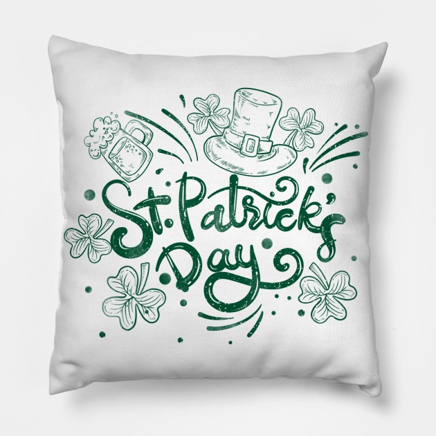 st patricks day Element Party illustration Pillow by dyazagita