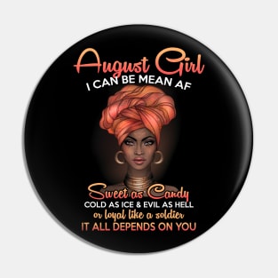 Queens Are Born In August Birthday T-Shirt for Black Women Pin