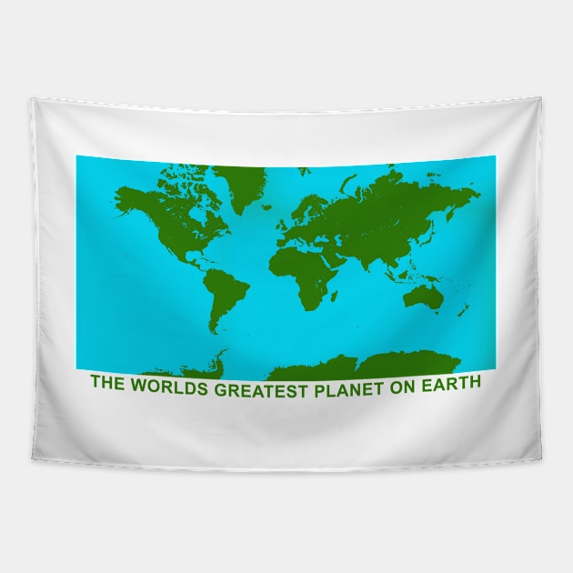 THE WORLDS GREATEST PLANET ON EARTH Tapestry by DankSpaghetti