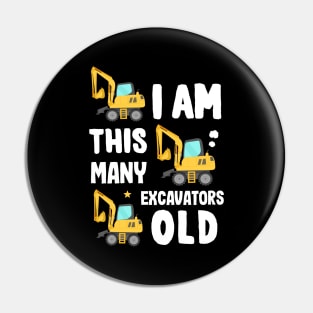 Toddler Outfit as 3rd Birthday Excavator Pin