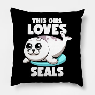 This Girl Loves Seals Fat Chubby Seal Lover Seals Sea Lion Pillow