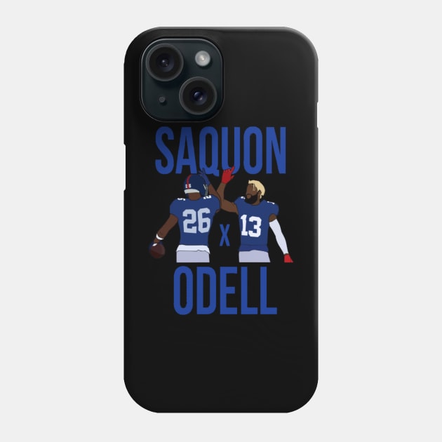 Saquon Barkley and Odell Beckham Jr Saquon x Odell - New York Giants Phone Case by IveyEricssonArt