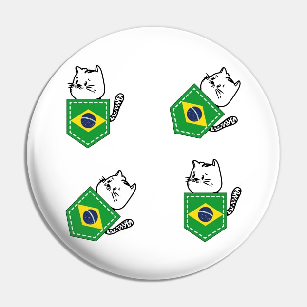 Patriotic Pocket Pussy - Cat Lover -  Brazilian Patriot Pin by PosterpartyCo