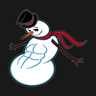 Funny Cute Abdominal Snowman Design T-Shirt T-Shirt